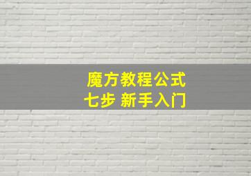 魔方教程公式七步 新手入门